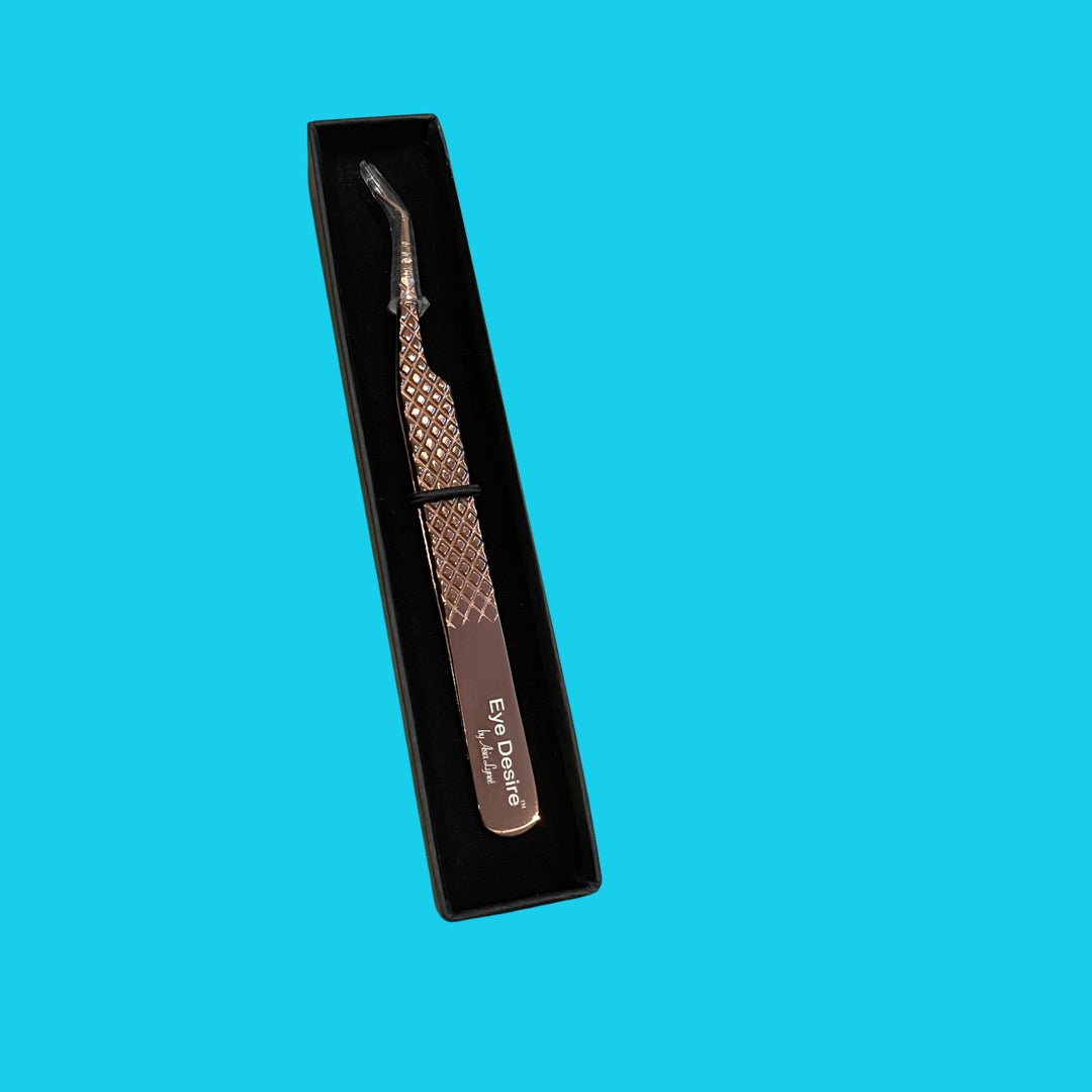 "Donna" 45 Degree Angle Tweezer Rose Gold